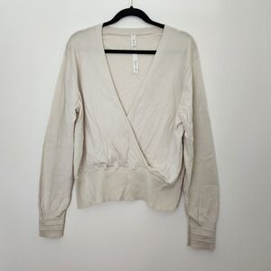 lululemon athletica Cream Wrap-Front Lightweight Sweater